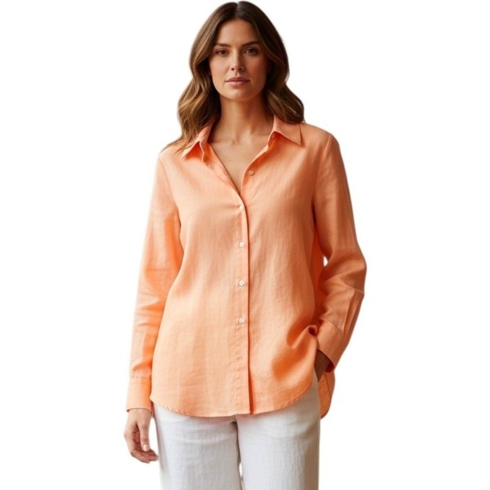 Bylyse Spenard Linen Women's size Small Mature Minimalist Staple Euro Summer Top